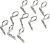 Body Clips Bent Silver 10pk