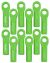 Long Rod Ends TRA Green 12pk