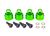 Ultra Shock Cap Alu Green 4pk