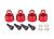 Aluminum Ultra Shock Caps Red 4pk