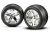 Ribbed Front Tires mtd Chrome pr