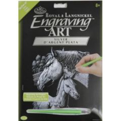 Silver Horses Engraving Art