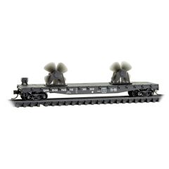 50ft Fishbelly Side Flat w/ Load CP no 301335  N Scale