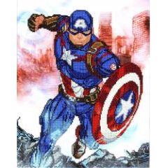 Diamond Dotz Marvel Cap In Action 16.5 x 20.8