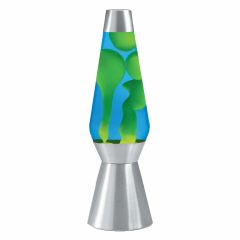 27in Lava Lamp Silver Green & Blue