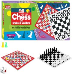 2 in 1 Chess & Snakes & Ladders Game