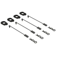 Body Clip Retainers 1/5 Black 4pc