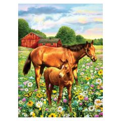 Horses in Field Paint by Number