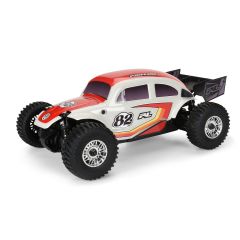 VW Bug Race Body and Flat Iron Tires Mtd. for Arrma Typhon GROM RED