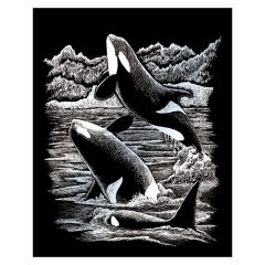 Silver Foil Orca Whales