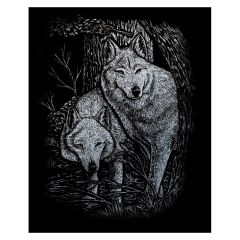 Silver Foil Wolves in Trees