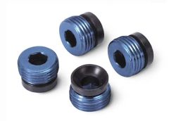Aluminum Pivot Ball Caps Blue 4pk