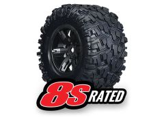 Tires Mtd for X-Maxx Black Wheels pr