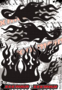 Carbon Fiber Flames Decal