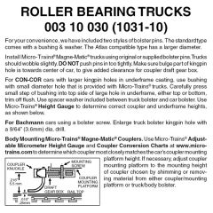 Roller Bearing Trucks no Coupler 10pr