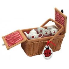 Lady Bug Tea Set Basket