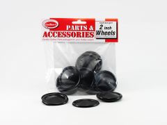 Plastic 1/2-Whls Black 2in 4pk