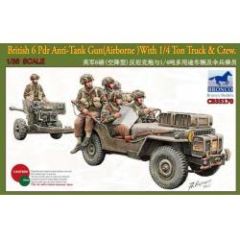 British 6pd AT Gun w/ 1/4 Ton Truck & Crew 1/35