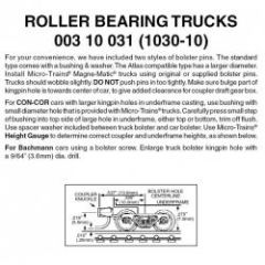 Roller Bearing Trucks w/Shrt Ext Cplrs 10pr