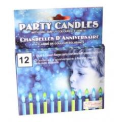 Blue / Green Flame Party Candles 12pc