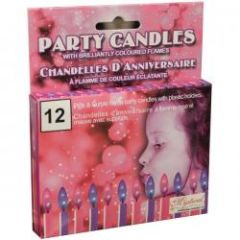 Pink / Purple Flame Party Candles 12pc