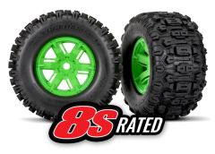 Sledgehammer Tires on Green Wheels for X-Maxx 2pc