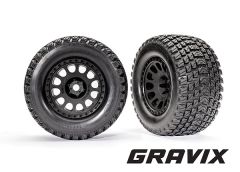Tires & Wheels, Assembled, Glued (XRT Race Black Wheels, Gravix Tires, Foam Inse