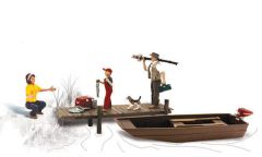 O Scale Figures Family Fishing