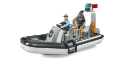 Police Boat w/ Beacon Light & 2 Figures