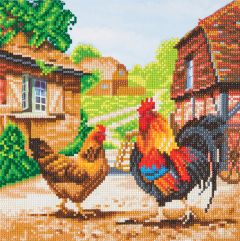 Farmyard Chickens 30 x 30cm Crystal Art Kit