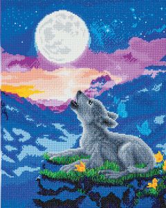 Howling Wolf Cub 40 x 50cm Crystal Art Kit