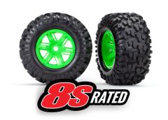 Tires Mtd for X-Maxx Green Wheels pr