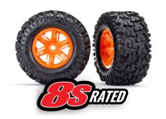 Tires Mtd for X-Maxx Orange Wheels pr