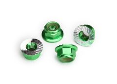 Flanged Nylock Nuts 5mm Green 4pk